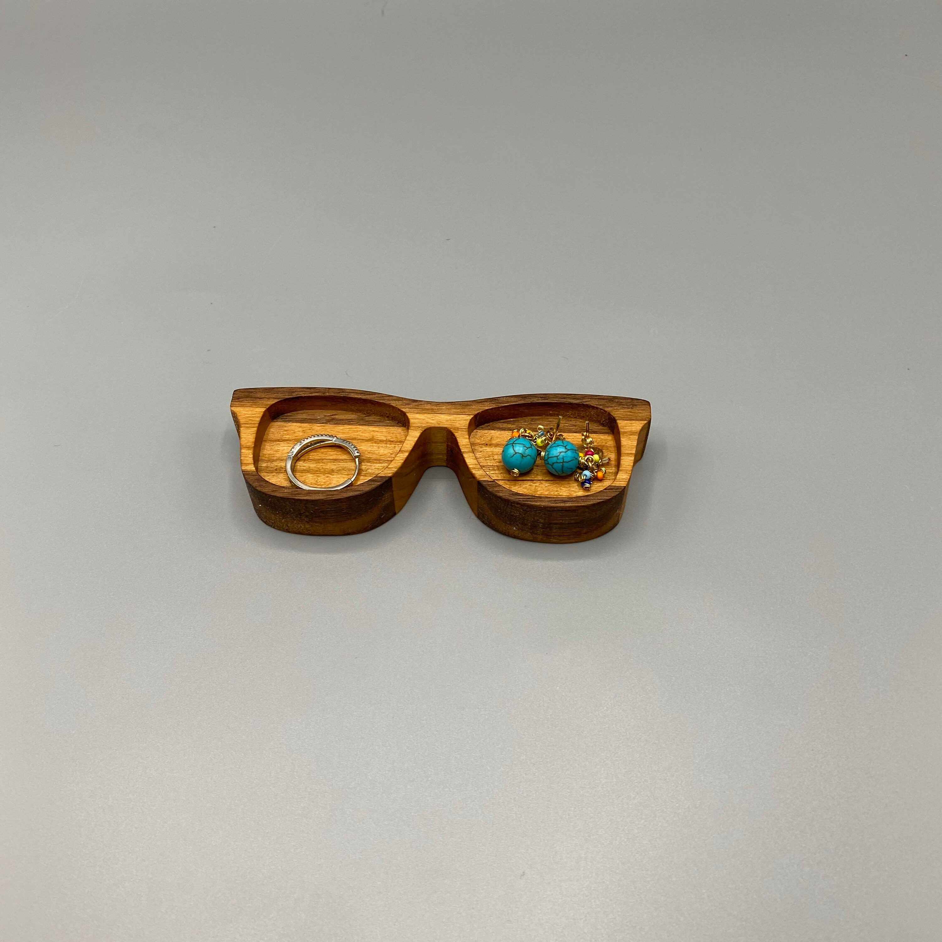 Catch All Tray Eyeglasses design Decorative Tray Jewelry Dish Wood