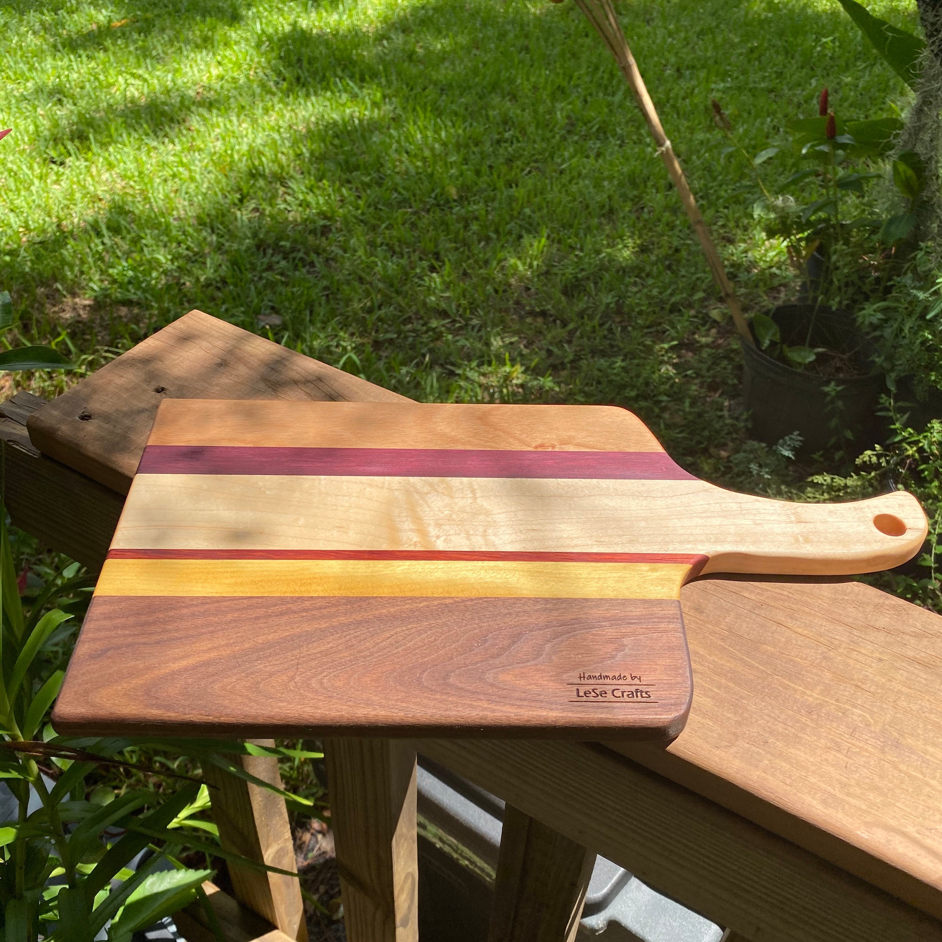 Cheese Board with Handle, Wooden Cheese Board Wedding Gift for Couple
