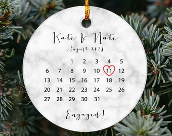 ENGAGEMENT Engaged Christmas Ornament Personalized Under 25 Christmas Ornament for Engagement Vintage Silver Plated Engaged Couple