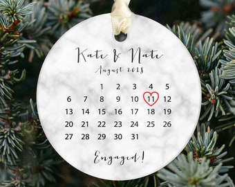 Personalized Engaged Ornament - Gift for the Couple - Engagement Gift - Our First Christmas Together OR23