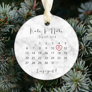 Personalized Engaged Ornament - Gift for the Couple - Engagement Gift - Our First Christmas Together OR23