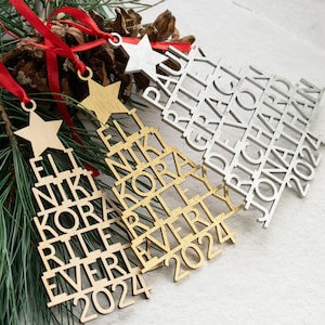 Personalized Ornament With Names - Family Christmas Ornament - Christmas Tree Ornament