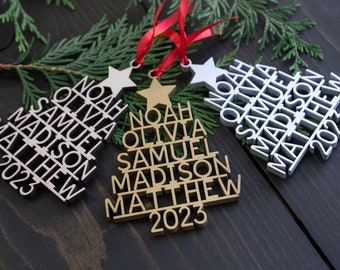 Family Christmas Ornament - Personalized Ornament With Names - Christmas Tree Ornament