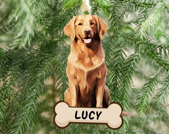 Personalized Dog Ornament - Custom Puppy Ornament - Christmas Gifts - Gift For Dog Owners - Golden Retriever - Labrador - French Bulldog