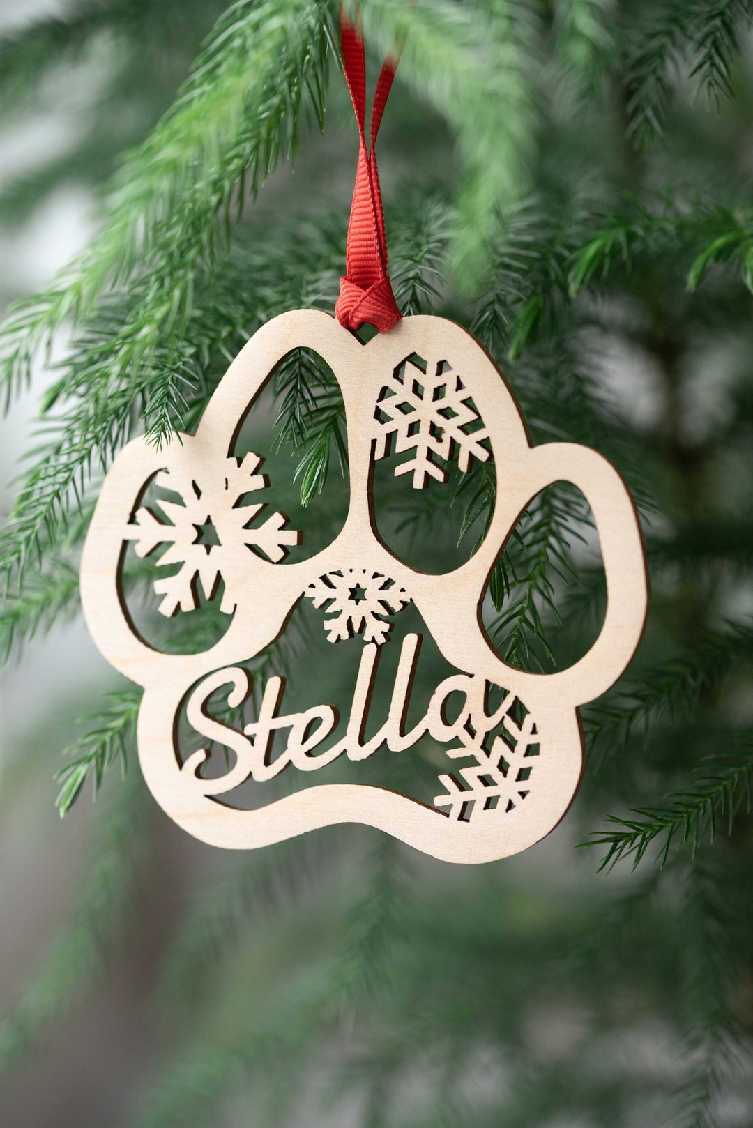 Personalized Paw Ornament Pet Christmas Ornament Custom Dog Ornament in ...