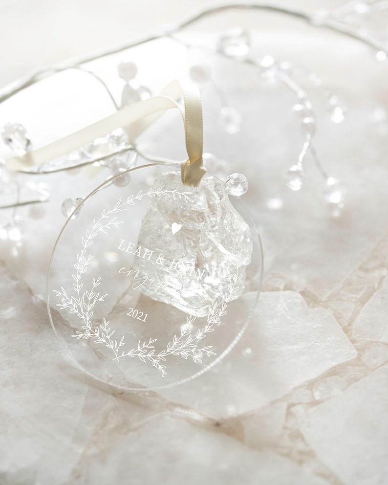 Personalized Acrylic Engagement Ornament