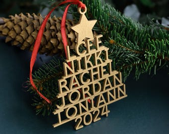 Family Christmas Ornament - Personalized Ornament With Names - Christmas Tree Ornament