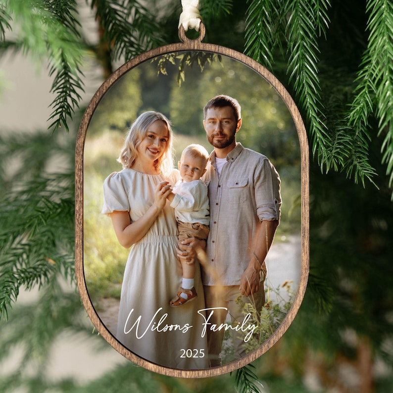 Photo Family Christmas Ornament - 2025 Personalized 3D Ornament ...