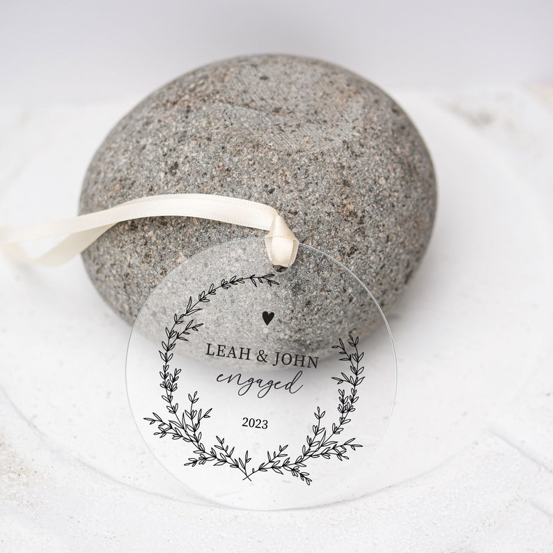 Personalized Acrylic Engagement Ornament - Thumbnail 2