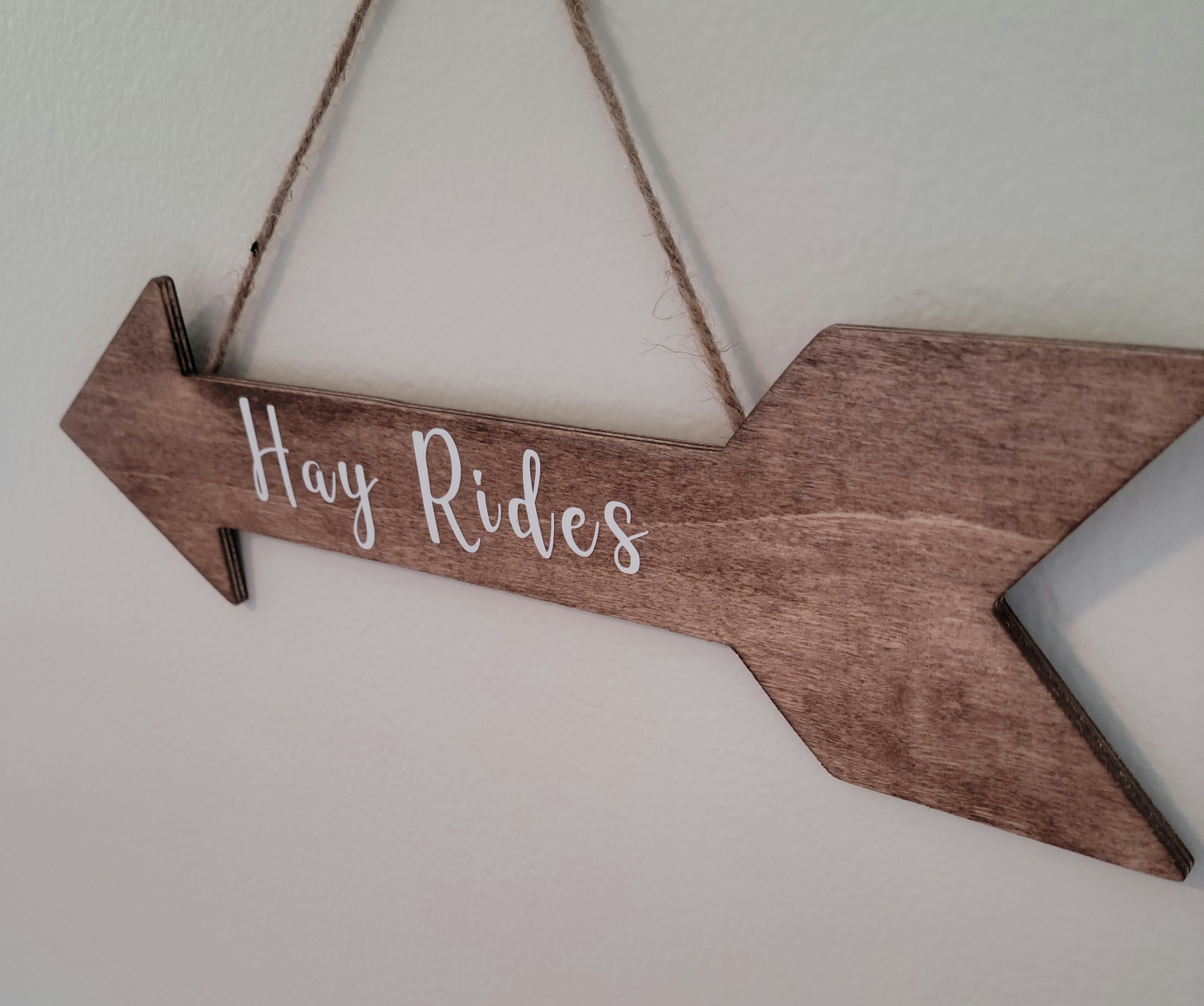 Hay Rides Sign Stained Hay Rides Arrow Sign - Etsy