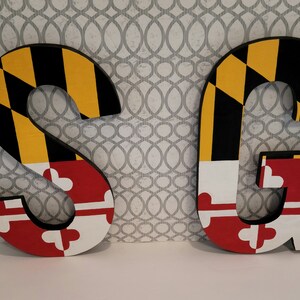 Personalized Maryland Flag Letter Sign - Etsy