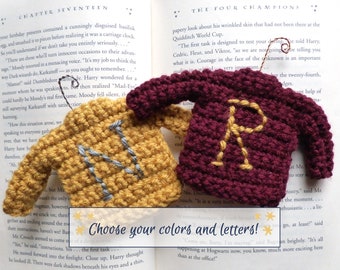 set of 2 personalized mini sweater ornaments - custom colors and initials