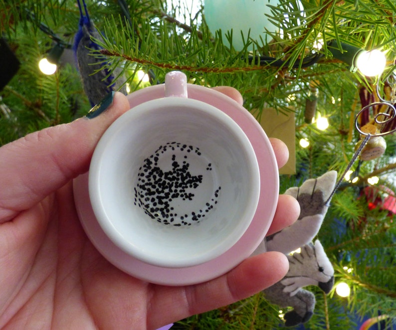 ominous teacup and saucer ornament image 2