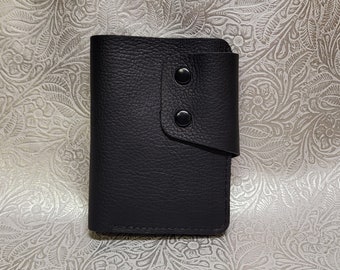 Bifold Button Bill Fold Wallet, Black