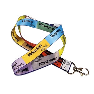 5 Pack Anaesthetic Lanyards Medical Drug Labels Critical Care image 2