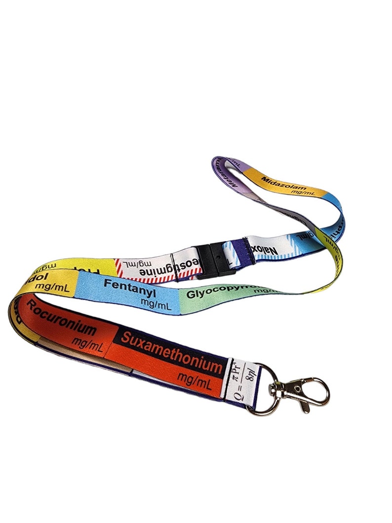 5 Pack Anaesthetic Lanyards Medical Drug Labels Critical Care image 1