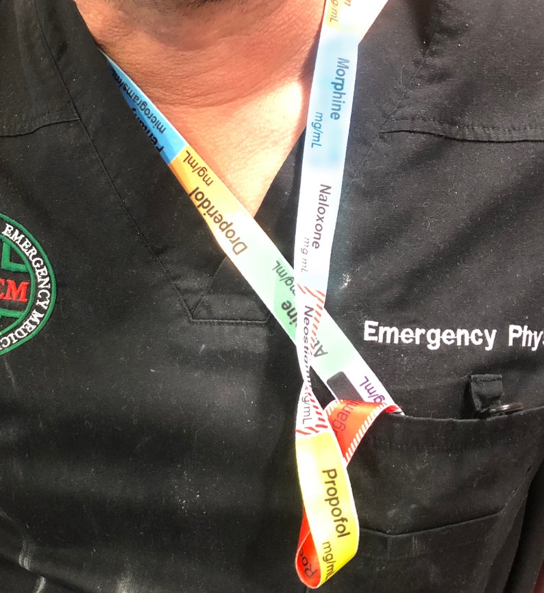 10 Pack Anaesthetic Lanyards Medical Drug Labels Critical Care - Etsy