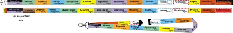 2 Pack Anaesthetic Lanyards Medical Drug Labels Critical Care image 8