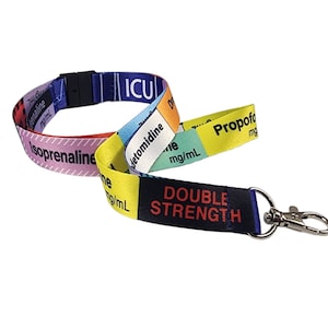 Set van 5 lanyards voor intensive care met trekclip voor ziekenhuismedicijnlabel