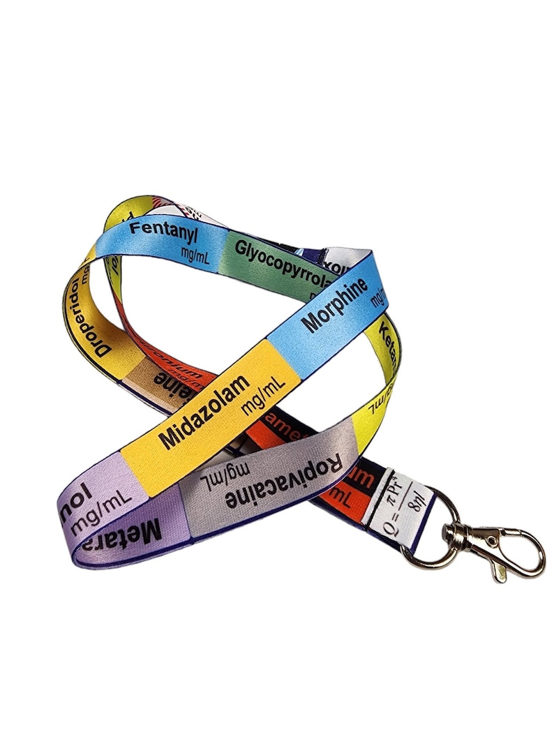 2 Pack Anaesthetic Lanyards Medical Drug Labels Critical Care image 2