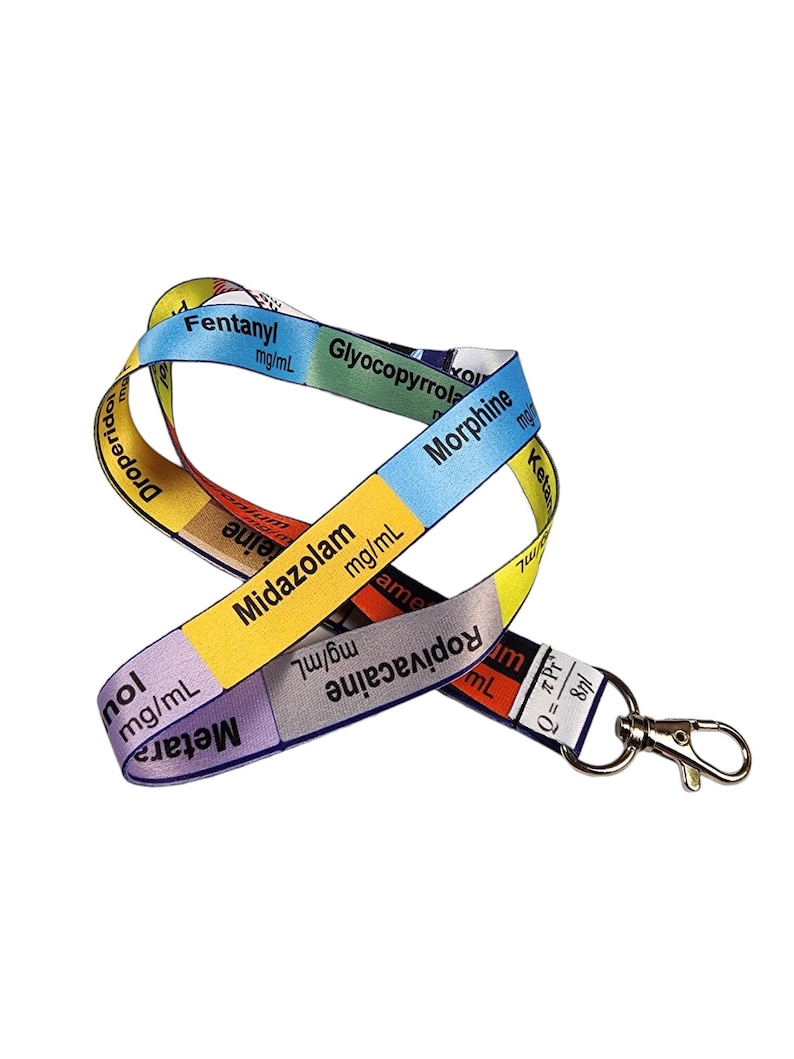 5 Pack Anaesthetic Lanyards Medical Drug Labels Critical Care image 2