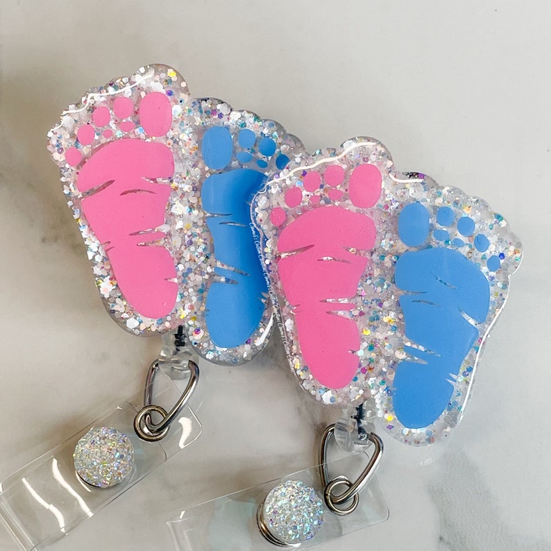 Baby Footprint Badge Reel OB/GYN Badge Reel L&D Nurse Gift - Etsy