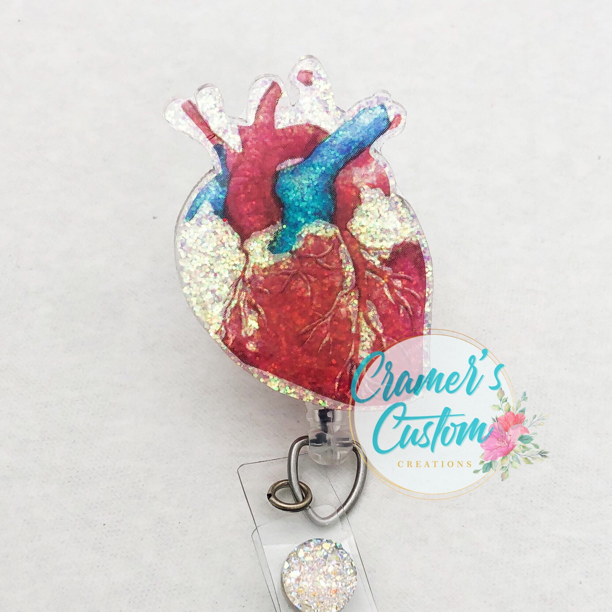 Anatomical Heart Badge Reel Cardiac Badge Reel Cath Lab Etsy
