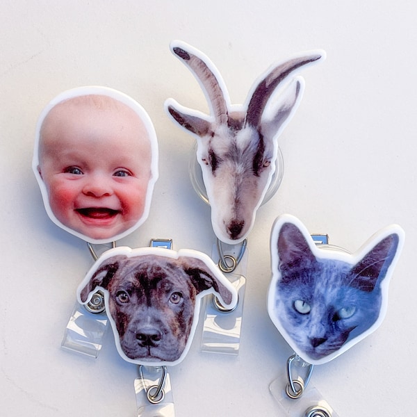 Custom Cut Badge Reel - Photo Badge Reel - Mom Gift