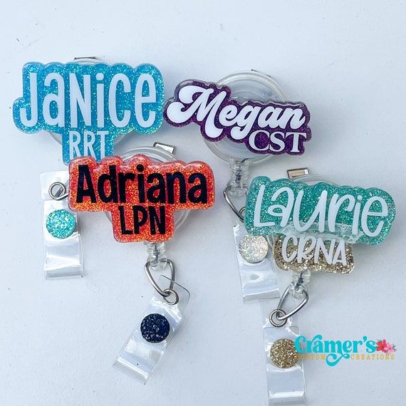 Personalized Name Badge Custom Badge Reel Custom Name Etsy