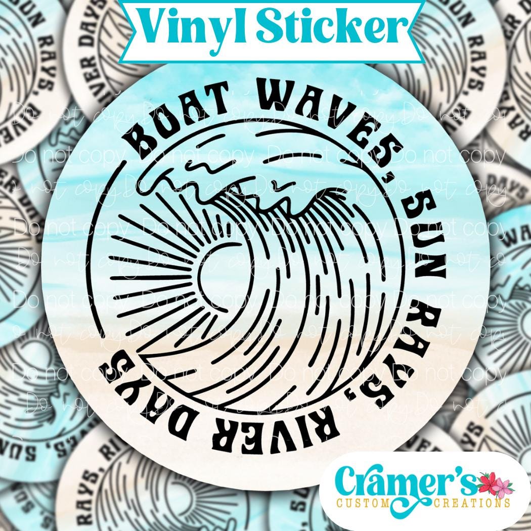 Light Rays Stickers Boat Waves, Sun Rays, River Days Sticker - Waterproof Sticker ...