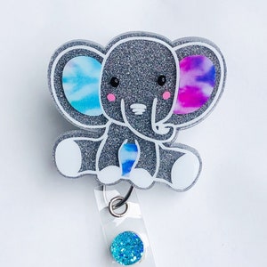 Custom Sitting Elephant Badge Reel