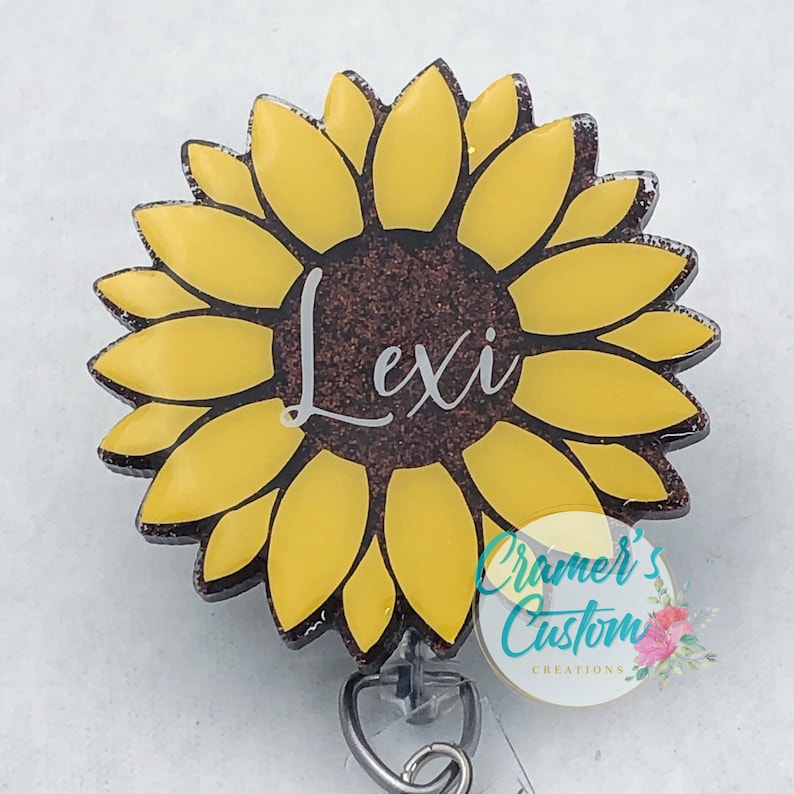 Download Custom Sunflower Badge Reel | Etsy Custom Sunflower Badge Reel | Etsy