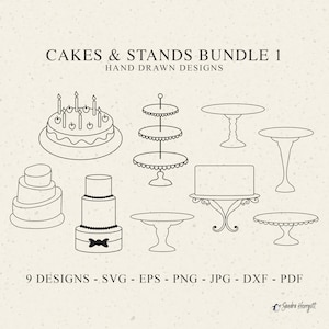 Tortenständer Plotterdatei Dxf Png Jpg Hochzeit Cricut Geburtstagsparty Silhouette Vinyl Laser Cut Datei Dessertteller Gebäckplatte Clipart