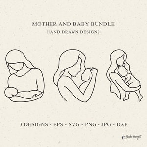 Mutter und Baby Plotterdatei svg Dxf Eps Png Mama Kind Cricut Muttertag Silhouette Download Plotting Bundle Familie Clipart Vinyl Cut File