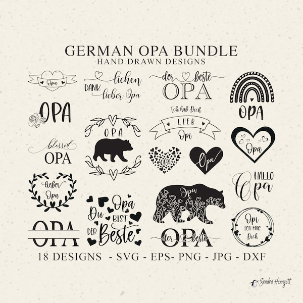 German Opa Plotter File Svg Dxf Lieber Opi Cricut Wreath Split Vily Cut File Rainbow Silhouette Hallo Ich Mag Dich Clipart Der Beste Png Jpg