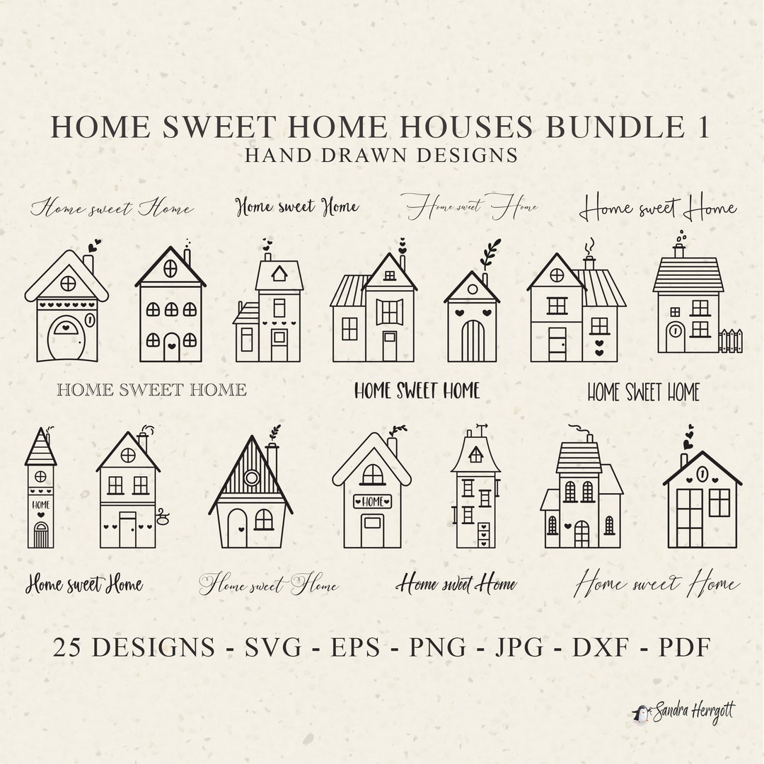 Home Sweet Home House Plotter File Svg Dxf Png Jpg Pdf Cricut ...