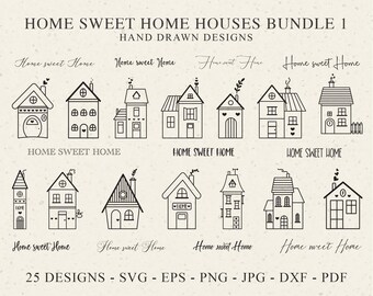 Home Sweet Home House Plotter File Svg Dxf Png Jpg Pdf Cricut Silhouette Heart Clipart Family Vinyl Laser Cut File DIY Stencil Template