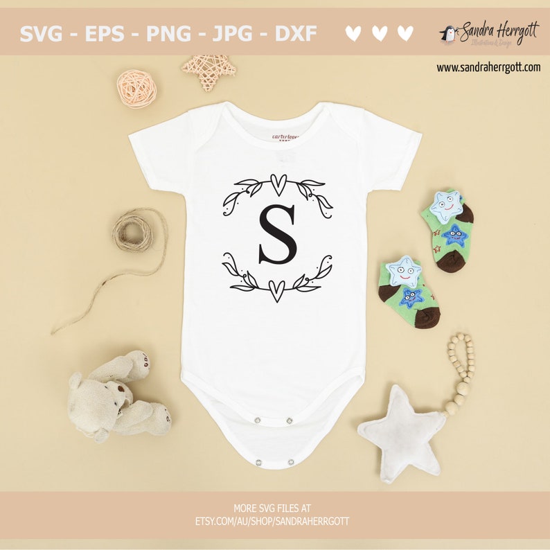 WREATH LETTERS SVG - Laurel Wreath Svg, Wedding Wreath Svg, Wreath Alphabet Svg, Cricut Wreath Svg, Monogram Alphabet, Initial Monogram Svg image 7