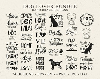 Süßer Hund PlotterdateiSvg Dxf Png Eps Jpg Haustier Fell Mama Cricut Welpe Silhouette Baby Tier Clipart Hundeliebhaber Symbol Wuff Pfote Liebe geschnitten Datei