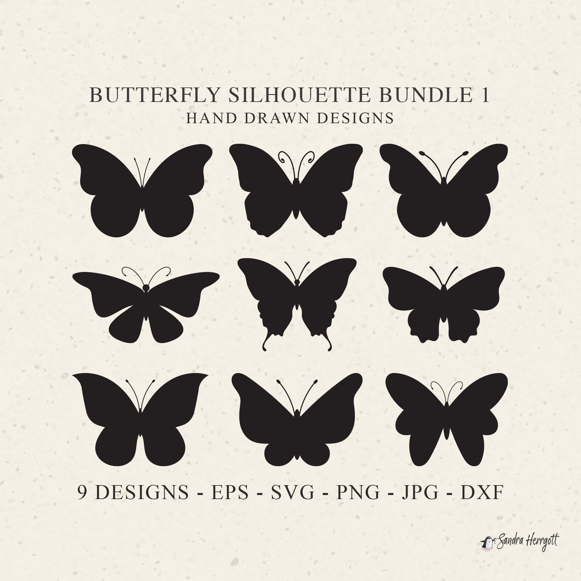 Butterfly Plotter File SVG DXF PNG Eps Jpg Insect Cricut Animal Silhouette Download Plotting Bundle Cute Vinyl Cut File Stencil Icon Clipart