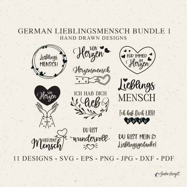 German Favourite Person Svg Dxf Png Pdf Jpg From my Heart Cricut You are loved Silhouette Clipart Vinyl Laser Cut File Candle Tattoo Forever