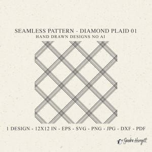 Diamantpläd sömlöst mönster Svg Dxf Png Eps Jpg Pdf Cricut bakgrundsplotterfil tapet Clipart laserskuren silhuett dekal stencil