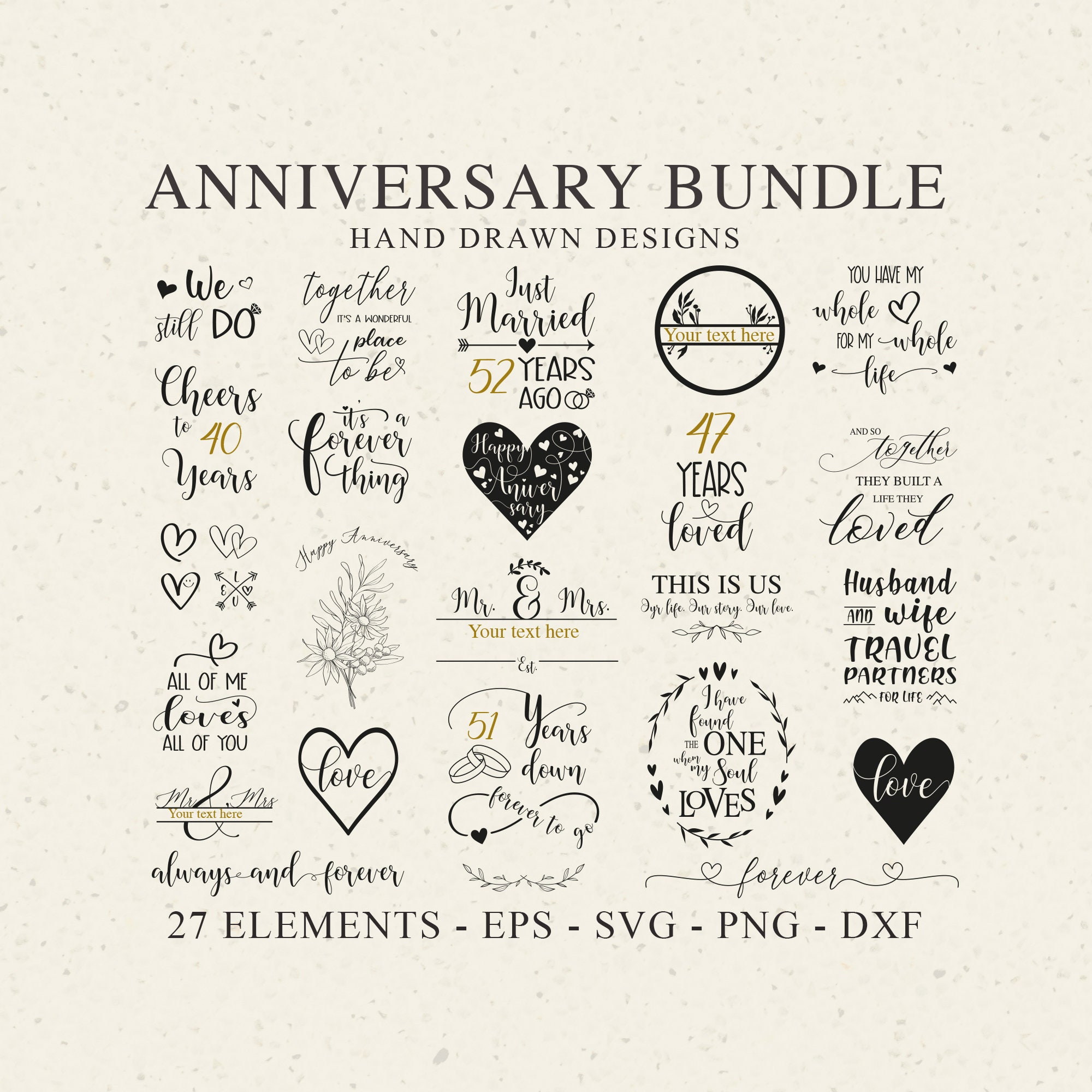 Anniversary Svg Bundle Anniversary Cut Files Anniversary Etsy Australia