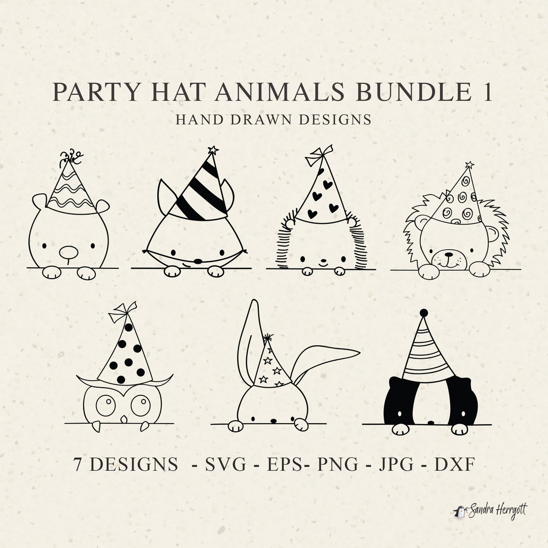 Forest Party Animal Svg Cut File, Animals Cutting File, Fox Svg, Bear