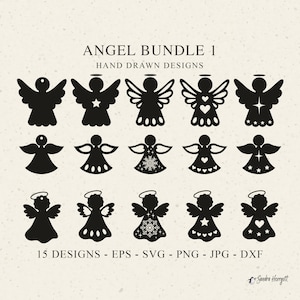 Engel Plotterdateien SVG DXF PNG Blätter Stern Herz Cricut Bruder Leinwand Silhouette Download Plotten Bundle Plotterdatei Süße Engel Tags