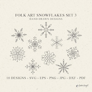 Flocons de neige traceur fichier Svg Dxf Png Pdf Jpg Eps Folk Art céleste Cricut Silhouette vinyle découpé au laser fichier Noël Clipart Line Art contour