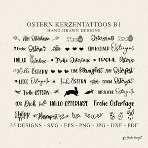 Osterkerze Tattoo, A4 PDF Vorlage, Frühling PlotterdateiSvg Dxf Png Jpg Eps Cricut Silhouette Vinyl Laser Cut Stickdatei