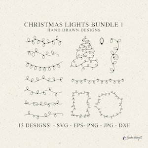 Weihnachtslichter PlotterdateiSvg Dxf Png Jpg Eps Baum Cricut Bundle Weihnachten Niedlich Vinyl Schnitt Datei DIY Schablone Vorlage Dekorative Silhouette