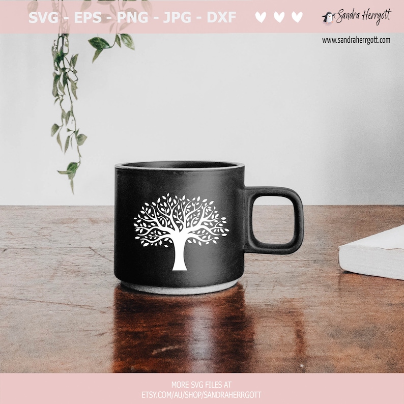 Oak Tree Plotter File SVG DXF PNG Leaves Cricut Brother Canvas ...