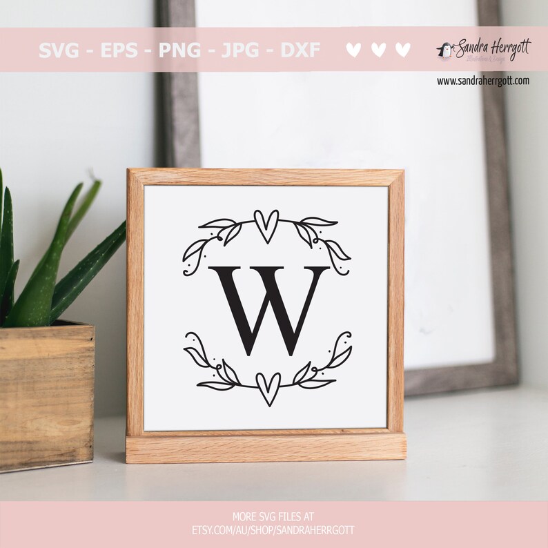 WREATH LETTERS SVG - Laurel Wreath Svg, Wedding Wreath Svg, Wreath Alphabet Svg, Cricut Wreath Svg, Monogram Alphabet, Initial Monogram Svg image 5